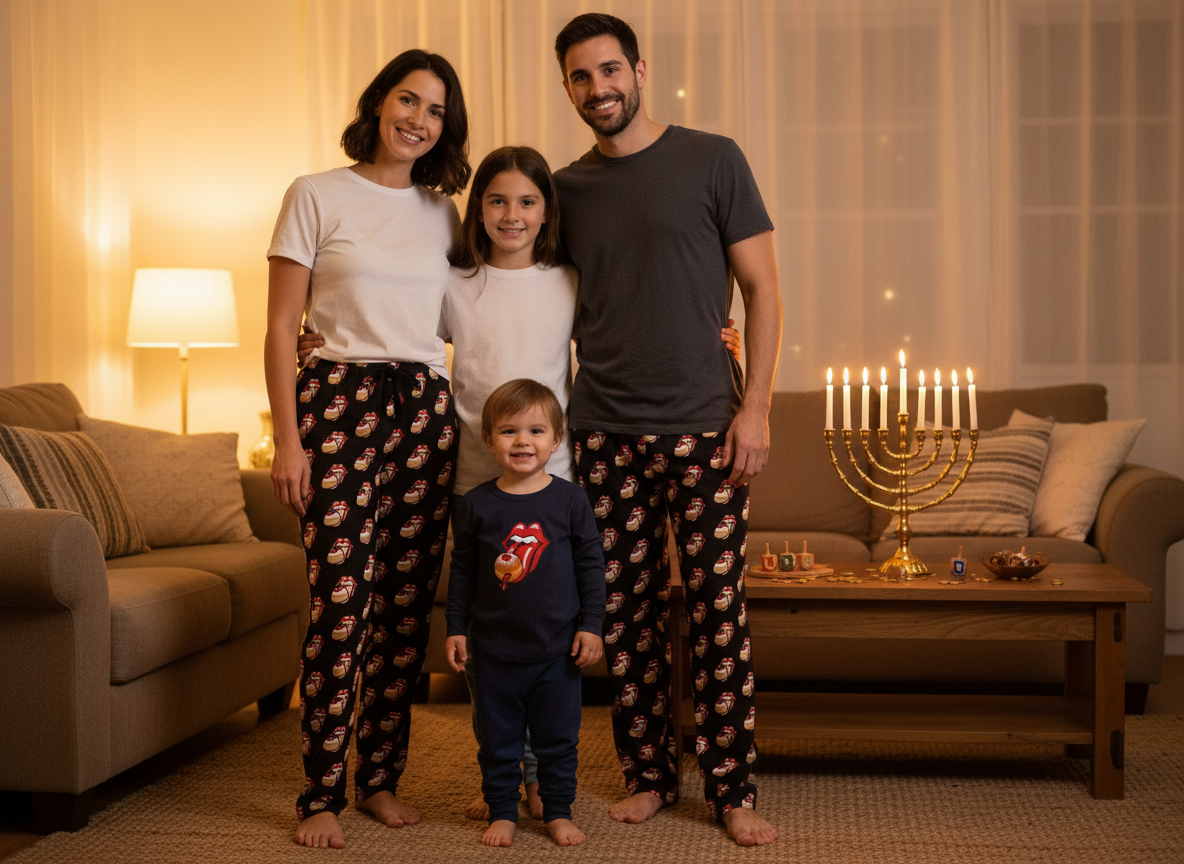 Mens... Sufganiyah Satisfaction Tour! Hanukkah PJ Bottoms | Sufganiyot | Unique Chanukah Loungewear Bottoms | Jewish Gift
