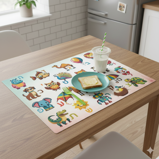 Placemat, Hebrew ABCs Learn Hebrew Letters and Words