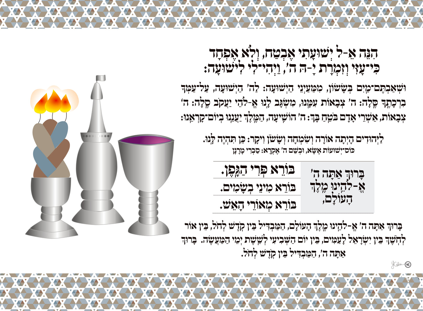 π Havdalah Glass Mat *A Thoughtful Surface for a Sacred Moment*