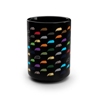 Israeli Military Beret Colors Polka Dot Black Mug, 15oz - IDF Supporter, Golani, Givati, Paratrooper, Zionism Patriotic Gift!