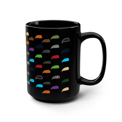 Israeli Military Beret Colors Polka Dot Black Mug, 15oz - IDF Supporter, Golani, Givati, Paratrooper, Zionism Patriotic Gift!