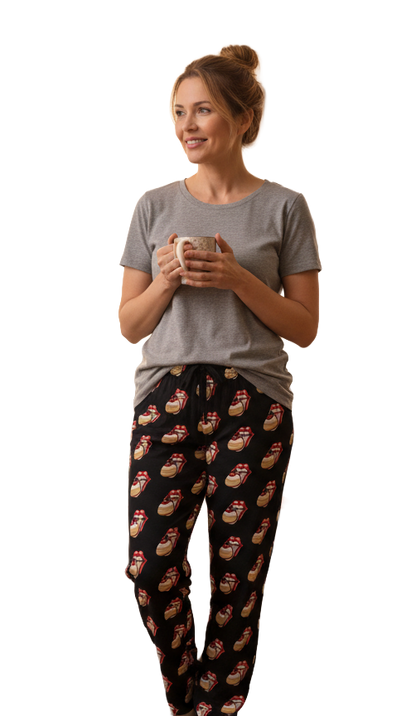 Womans... Sufganiyah Satisfaction Tour! Hanukkah PJ Bottoms  | Sufganiyot  | Unique Chanukah Loungewear Bottoms | Jewish Gift