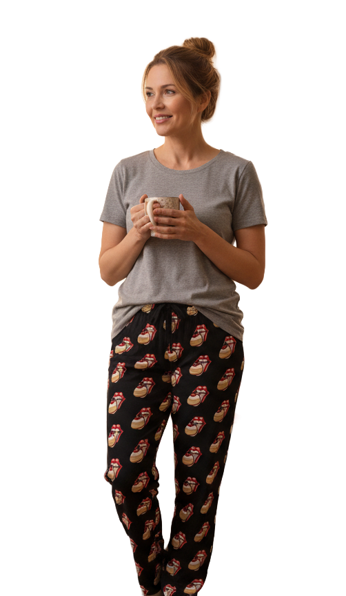 Womans... Sufganiyah Satisfaction Tour! Hanukkah PJ Bottoms  | Sufganiyot  | Unique Chanukah Loungewear Bottoms | Jewish Gift