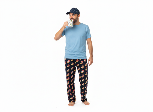 Mens... Sufganiyah Satisfaction Tour! Hanukkah PJ Bottoms  | Sufganiyot  | Unique Chanukah Loungewear Bottoms | Jewish Gift