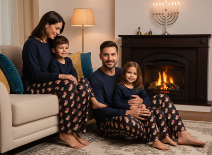Kids... Sufganiyah Satisfaction Tour! Hanukkah PJ Bottoms  | Sufganiyot  | Unique Chanukah Loungewear Bottoms | Jewish Gift