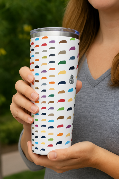 IDF Beret Polka Dot Tumbler — 20oz Zionist Stainless Steel Travel Cup