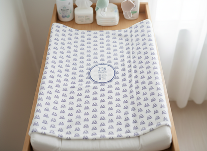 🎁Personalized "Sabra Baby" Swaddle Blanket – Made in Israel Pattern | Custom Name + Birth Stats | Hebrew or English | Nursery Art
