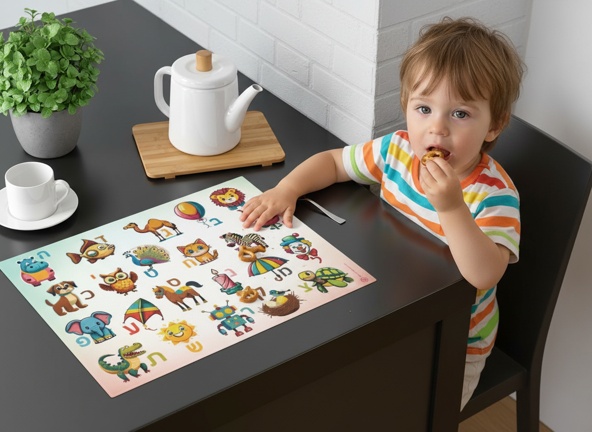 Placemat, Hebrew ABCs Learn Hebrew Letters and Words