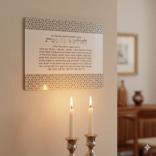 Serene Star of David Shabbat Candle Lighting –  Aluminum art